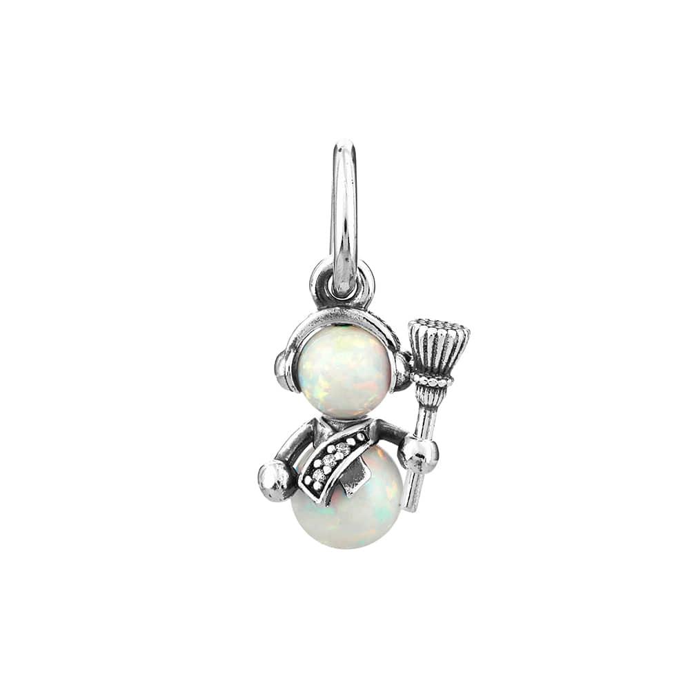 

PAndora 792981c01 Opalescent Snowman Pendant And Dangle Silver Charm 792981C01