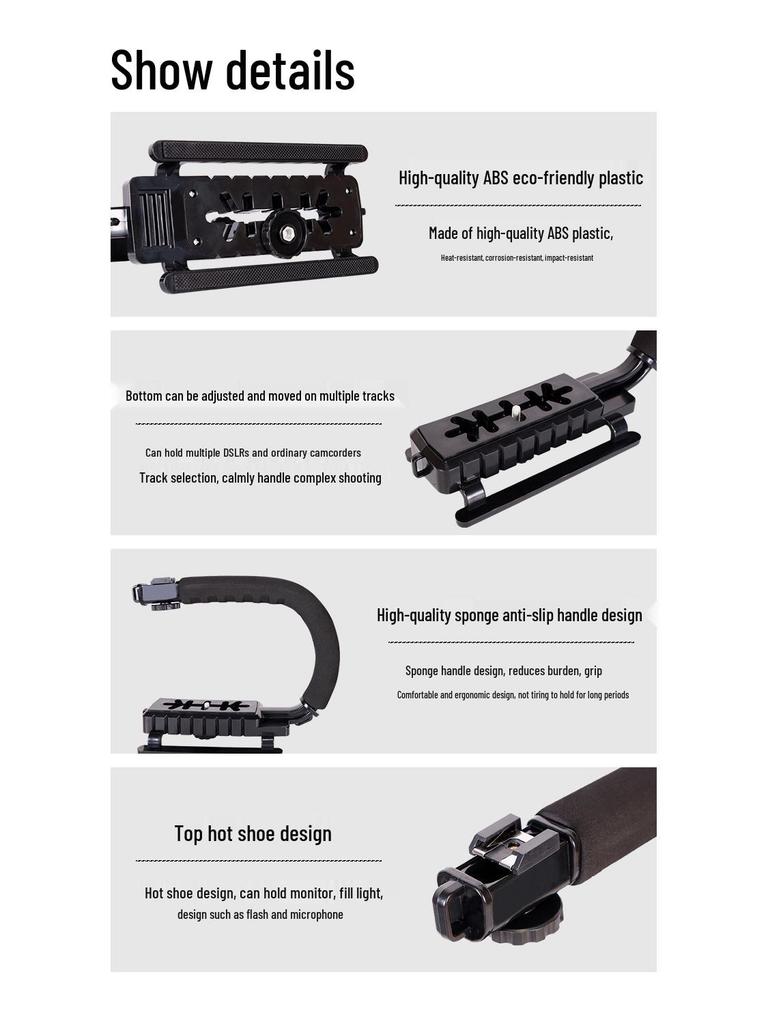 U-tvarovaný ruční stabilizátor proti otřesům pro DSLR a bezzrcadlovky