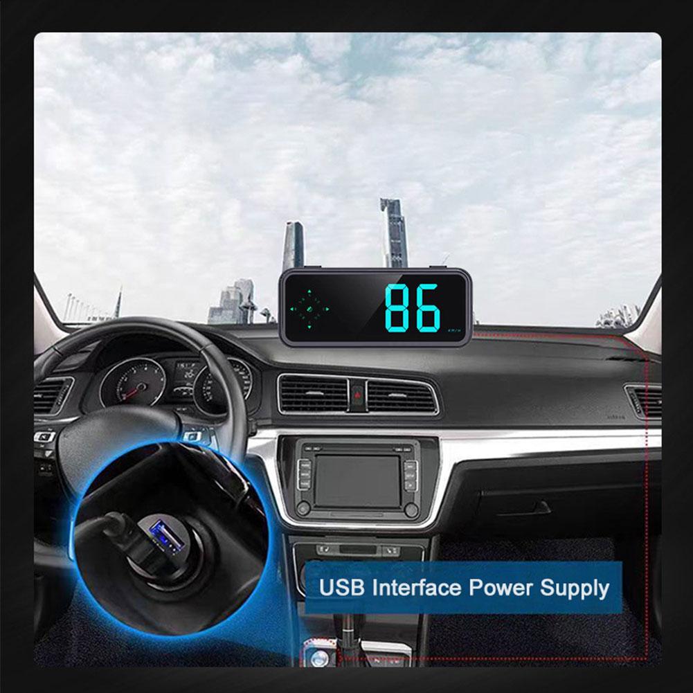 Car Head-up Display With Compass GPS Digital Speedometer Electronics Speed Windshield Accessories Car Projector Y0P9