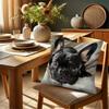 1 French doggie pillow cover, soft plush zipper design, single-sided printing