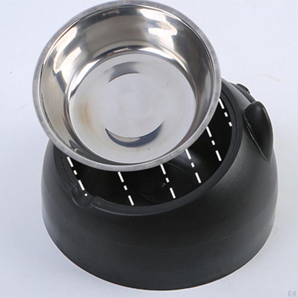 15° Tilted Dog Bowl Slanted Lightweight Cartoon Sturdy Pet Supplies Easy To Food Stainless