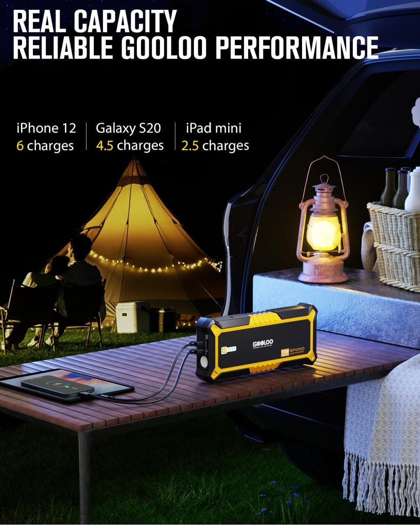 GP4000 Jump Starter &A2 8-in-1 Jump Starter with Air Compressor