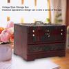 Vintage Wooden Jewelry Box Case Holder Necklace Earrings Storage Box Organizer with Mirror