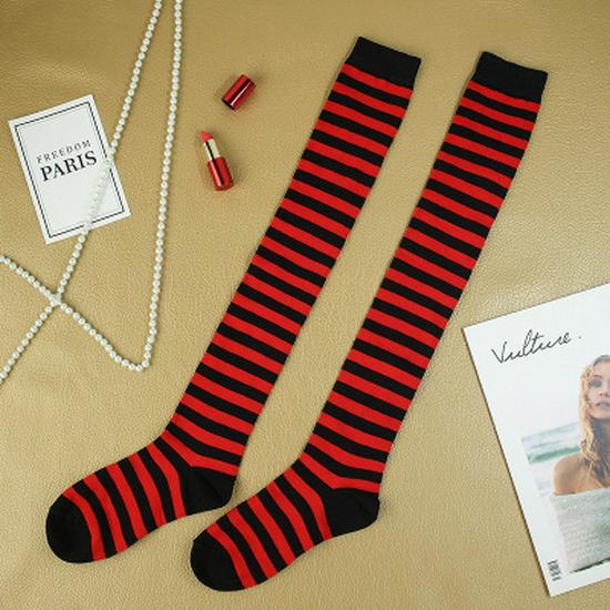 Japanese-Style High-Top Lace Knit Over-the-Knee Thigh High Cotton Socks and Leg Warmers for Women