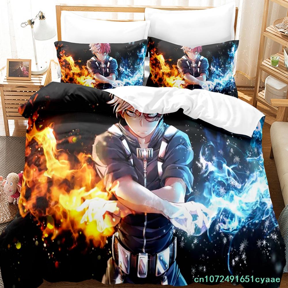 2014 My Hero Academia Bedding Set Single Twin Full Queen King Size Kawaii Bed Set Teenagers Bedroom Duvetcover Sets 3D Print 034