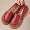 Fashion New authentic leather slip on flats women's ancient perforated breathable moccasins woman exquisite embossed rose loafers shoes
