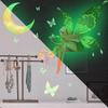 Glow in The Dark Butterfly Fairy Wall Sticker Luminous Moon Butterflys Wall Decals Cartoon Flower Fairy Princess Wall Stickers