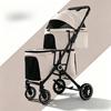 Double Pet Stroller for Dogs and Cats Travel Carriage with Safety Beltsand 4 Lockable Wheels  Foldable for Multi-Pet Medium