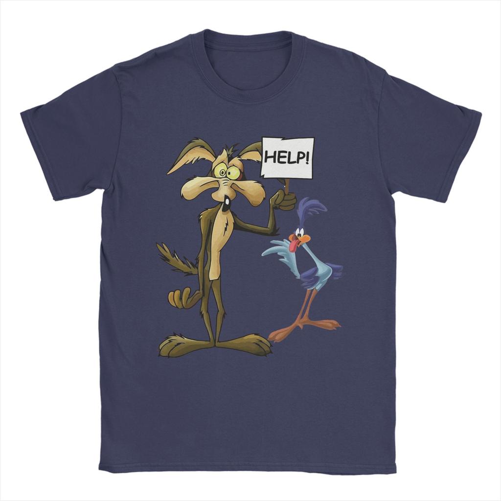 Wile E.. Tričko Kojot a Road Runner Letní Harajuku Trička Pánské Bavlněné Kulatý Výstřih Nadměrná Velikost 5XL Trička Krátký Rukáv
