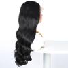 European American Front Lace Wig Women's Long Curly Hair Black Big Wave High Temperature Silk Headgear