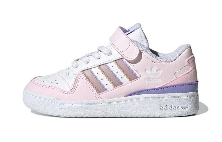 Adidas Originals FORUM El C Synthetic Leather Abrasion Resistant Low top Kids  Skateboarding Shoes Pink White GY8197 28