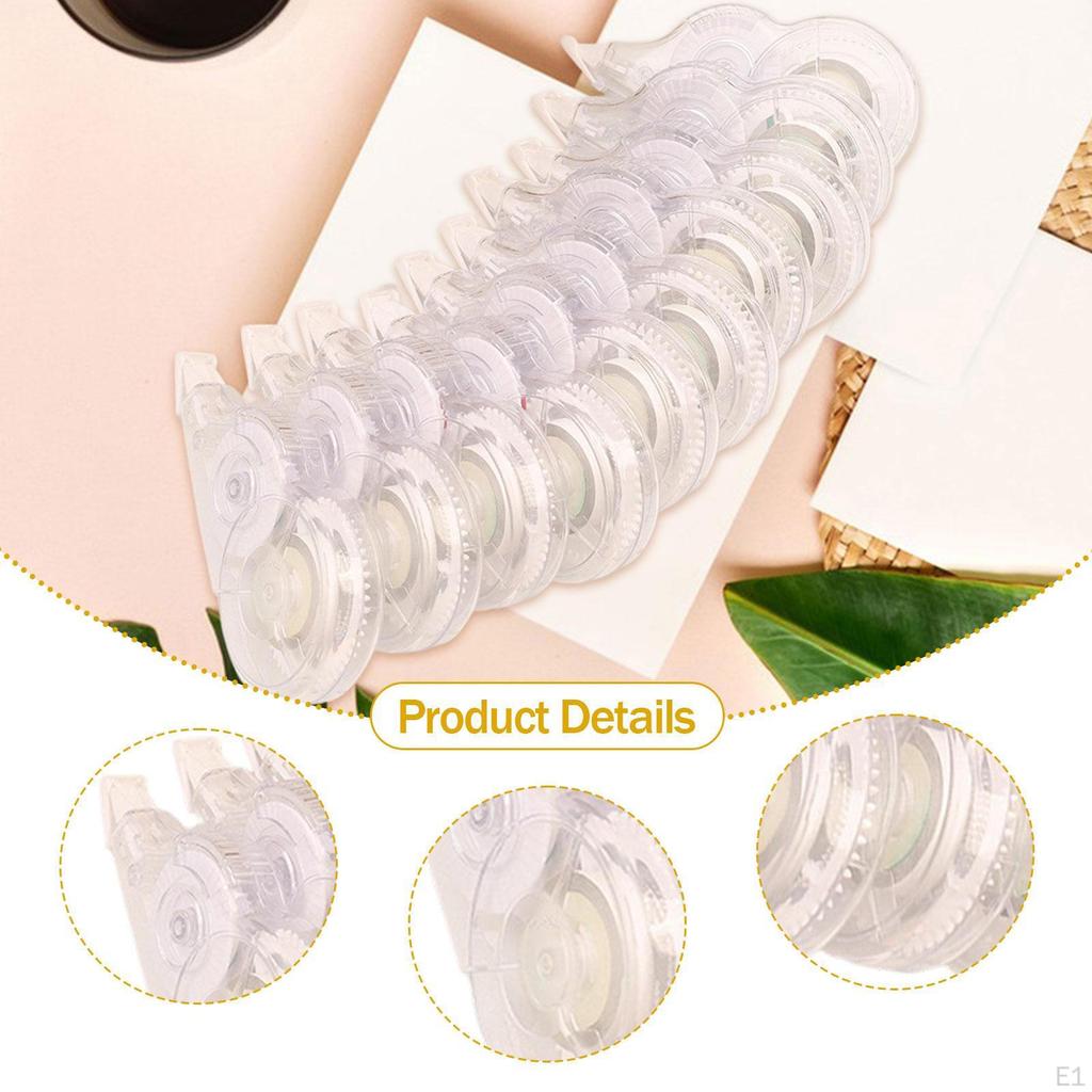 10Pcs Correction Tape with Dispenser Easy To Use Roller Pocket Eraser