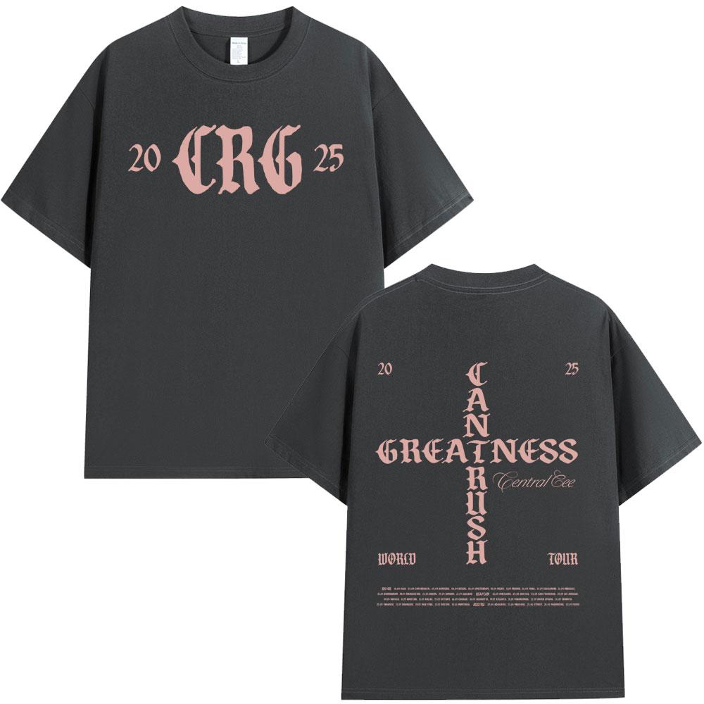 Central Cee CAN'T RUSH GREATNESS World Tour 2025 T-shirt Men Women Fashion Hip Hop Tees Summer 100% Cotton Oversized T Shirts
