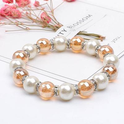 Summer Chic Rhinestone & Pearl Bracelet: Exquisite Chinese Style Crystal Glass Accessories for Women