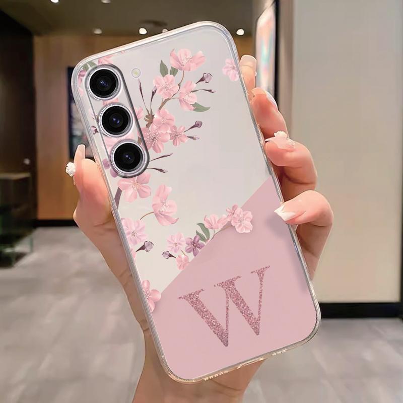 For Samsung Galaxy A15 5G Clear Letter Flowers Fashion Phone Cover Soft Silicone Fundas For Samsung A 15 Shell GalaxyA15 Capa