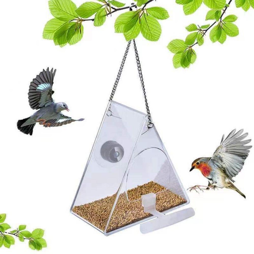 

Strong Suction Cup Smart Bird Feeder Transparent Bird Feeding Trays Wild Bird Feeders Garden style 2