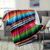 Bunte gestreifte geometrische Muster Kunstdecke - Weiche Ganzjahres-Mehrzweck-Kuscheldecke für Sofa, Nickerchen, Camping & Reise Geschenk