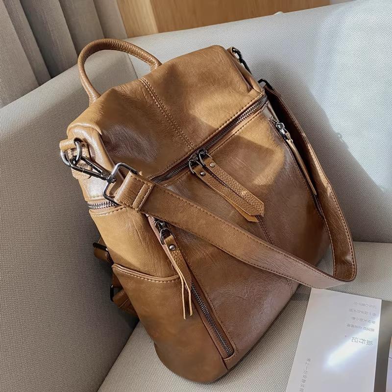 

Premium sense 2025 new backpack female popular versatile portable single shoulder practical portable large capacity travel bag верблюд