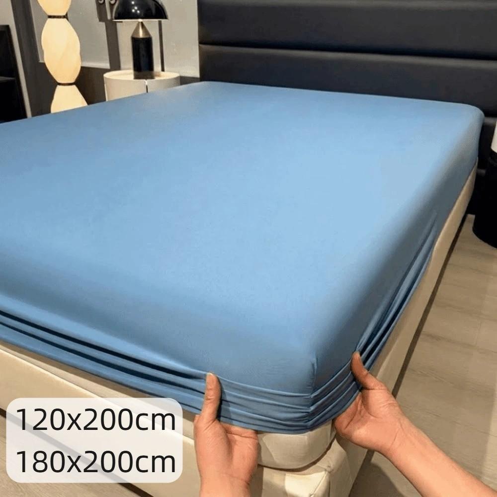Ice Silk Cooling Fitted Sheet Elastic Band Bed Sheet Breathable Mattress Cover  Home