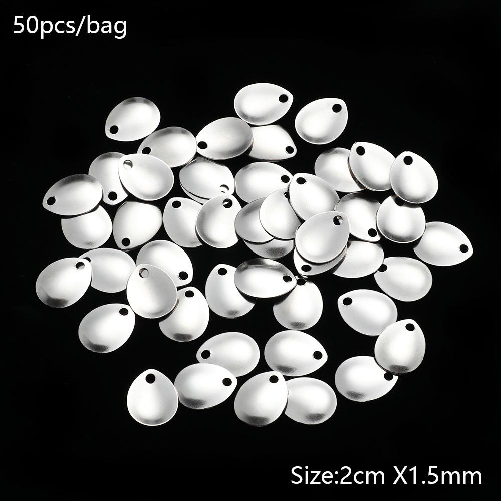 50pcs Fishing Attractor Spinner Spoon Metal VIB Lure Smooth Nickel Vibration Rotate Bass Sequin Spinner Tackle Great for Bass