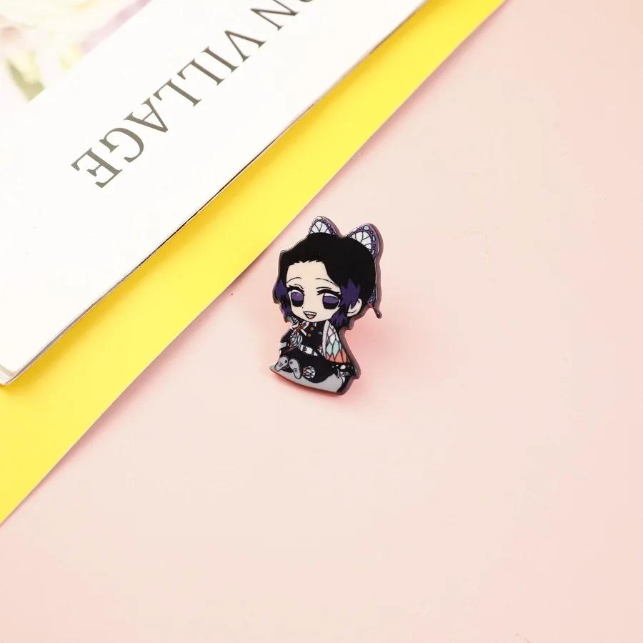 

16styles Anime Demon Slayer Brooch Badge Kimetsu No Yaiba Cartoon Pins Acrylic DIY Decoration Backpack Clothes Jewelry Gifts