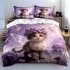 Whimsical Fairy Cat Decor Set  Kid'S And Adults' Bedroom Decor, Exquisite Three-Piece Bedding Set Gift