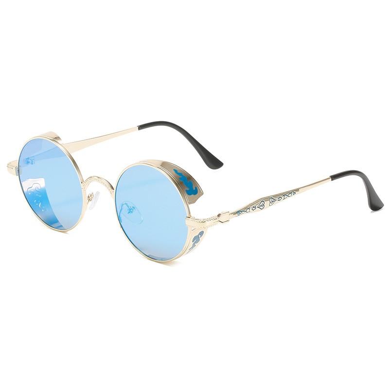 Vintage Steampunk Sunglasses Gothic Men Women Retro Round Glasses Luxury Design Metal Mirror Circle Sun Glasses Masculino