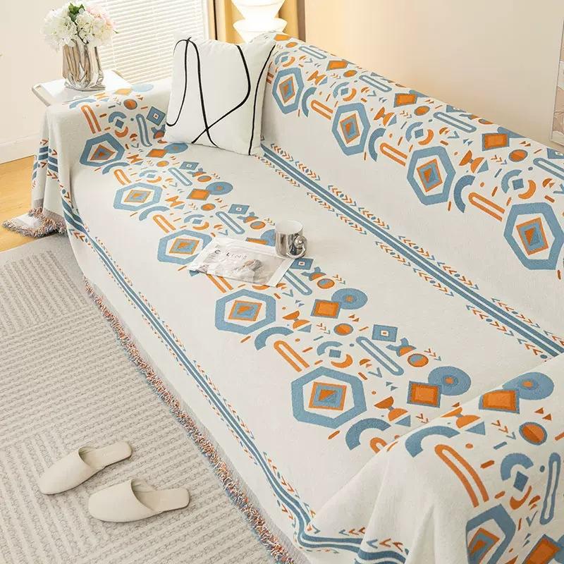 Bohemian Style Anti-scratch Sofa Blanket Durable Full Cover Futon Couch Cover Universal Chenille Dust Proof Sofa Towel Slipcover
