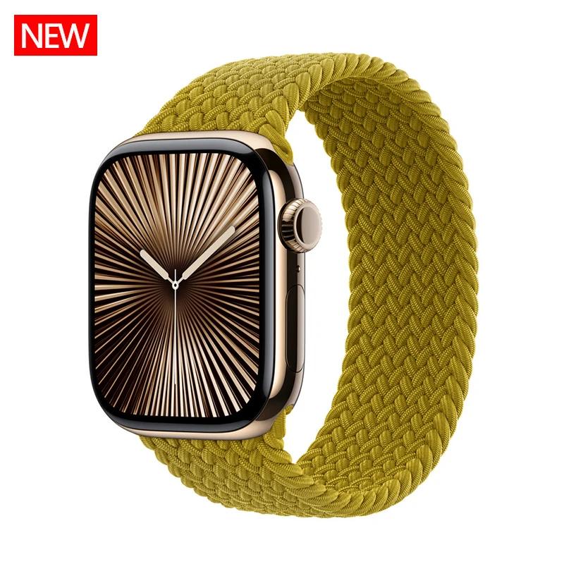 Straps For Apple Watch Bands 44mm 45mm 40mm 41mm 49mm 46mm 42mm Braided Solo Loop Correa Bracelet Iwatch Series 11 10 9 7 8 SE 6