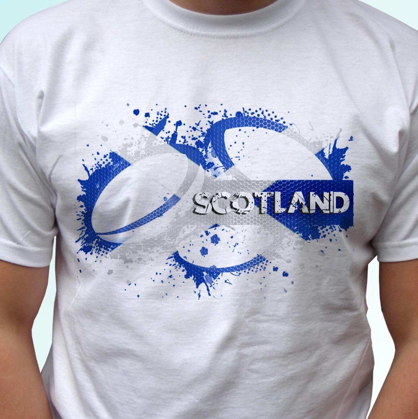 Scotland Rugby flag white kids boys T-Shirt Rugger top tee football gift design all sizes 110