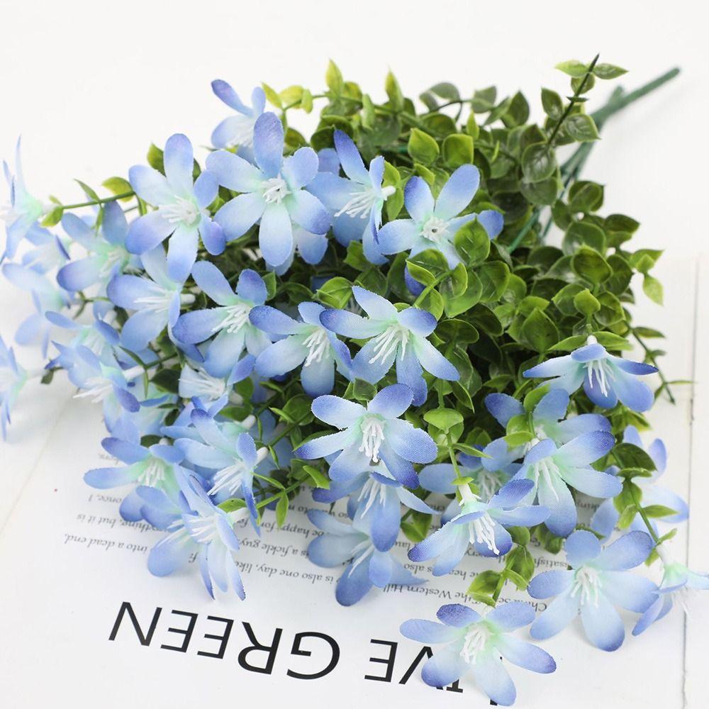 Multicolor Simulation Flower Silk Petals Faux Flower Desktop Ornament
