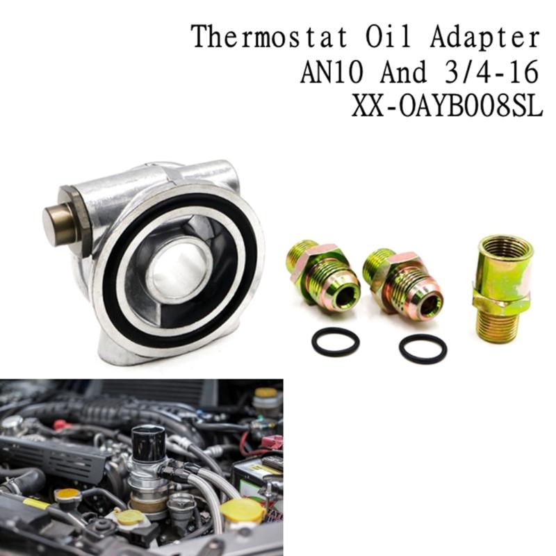 Engine Oil Filter Sandwich Plate With M20x1.5 Sensor Threads Thermostatic 74°C Close 78°C Full Shut For Car Modification