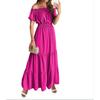 JPNTKY Women's Fashion Summer Spring Solid Color Print Short Sleeve Casual Dresses