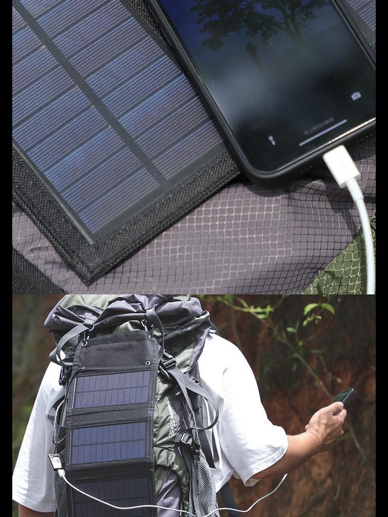 Portable 20W Solar Folding Phone Charger for Camping Outdoor Charging