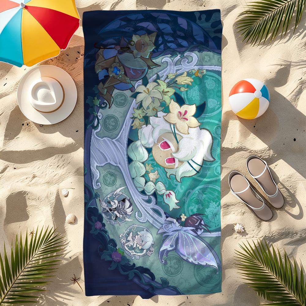 C-cookie Run game Towel Large Quick-Drying K-Kingdom Microfiber soft Beach Towel for Travel Fitness Sauna Bathing Camping