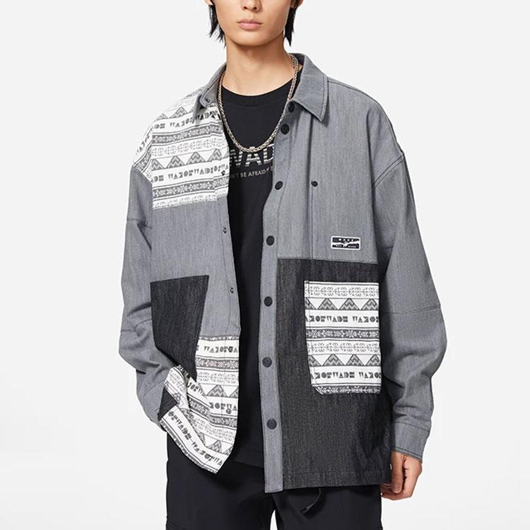 Li-Ning Wade Series Spliced Design Single-Breasted Casual Jacket Men Jackets Dark-Grey AFDS781-1