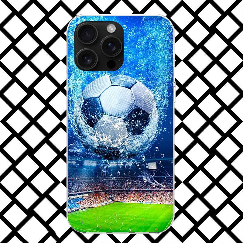 

Football Soccer Ball Design Phone Case for iPhone 17 Air 16 16E 15 14 Plus 13 Mini 12 11 Pro Max 7 8 + SE 2020 Soft Cover Fundas iPhone 13 Pro Max