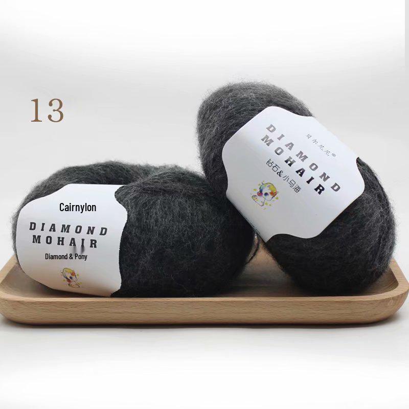 Diamond Pony Mohair Long Pile Fine Yarn for Hand Knitting & Crochet - Perfect for Shawls, Coats, Hats, and Scarves.