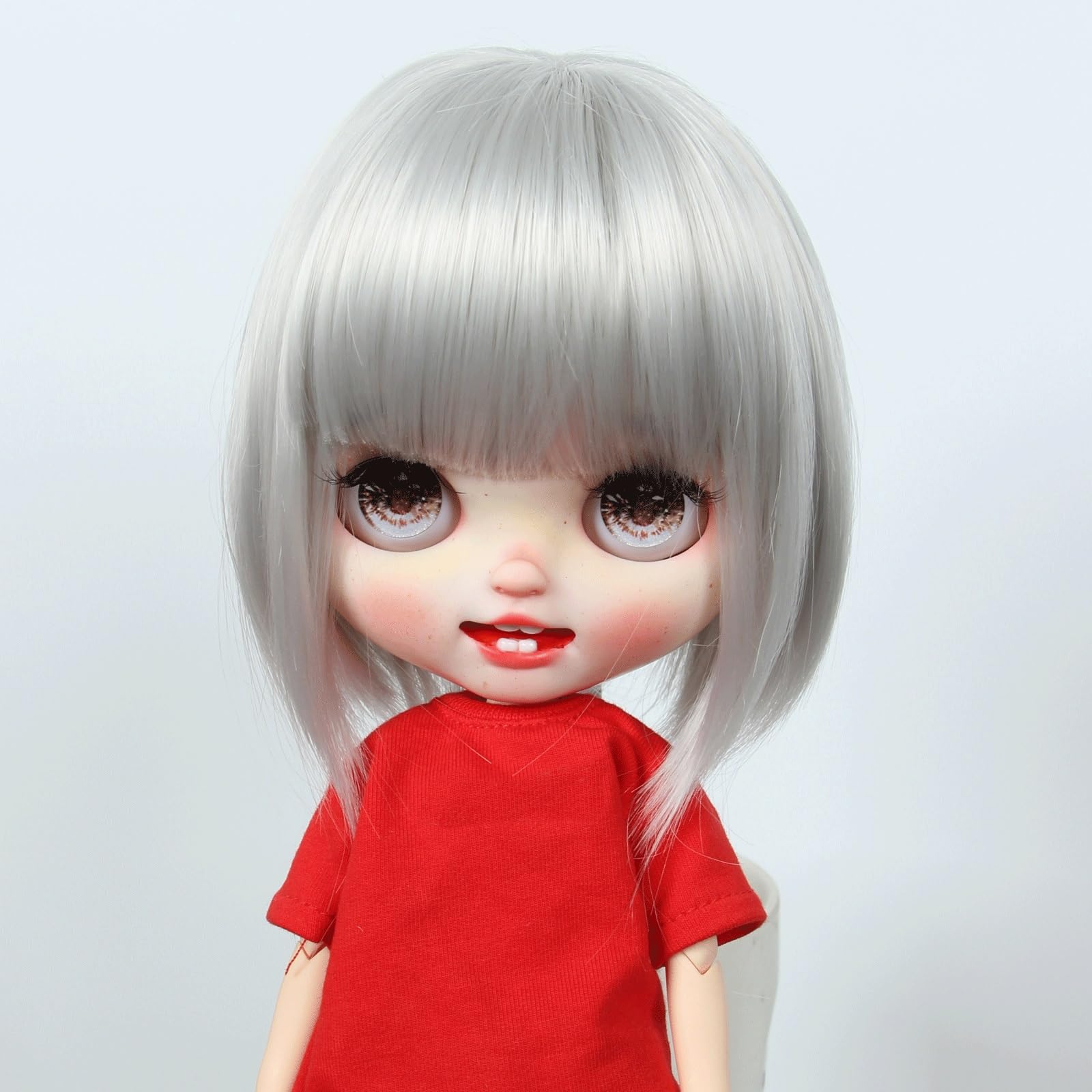 

Linfairy 9-10 inch Doll Wig (Silver Bob)