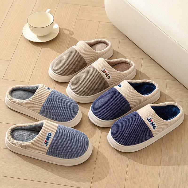 Мужские хлопковые тапочки больших размеров для зимнего использования дома и в помещении — фото 5