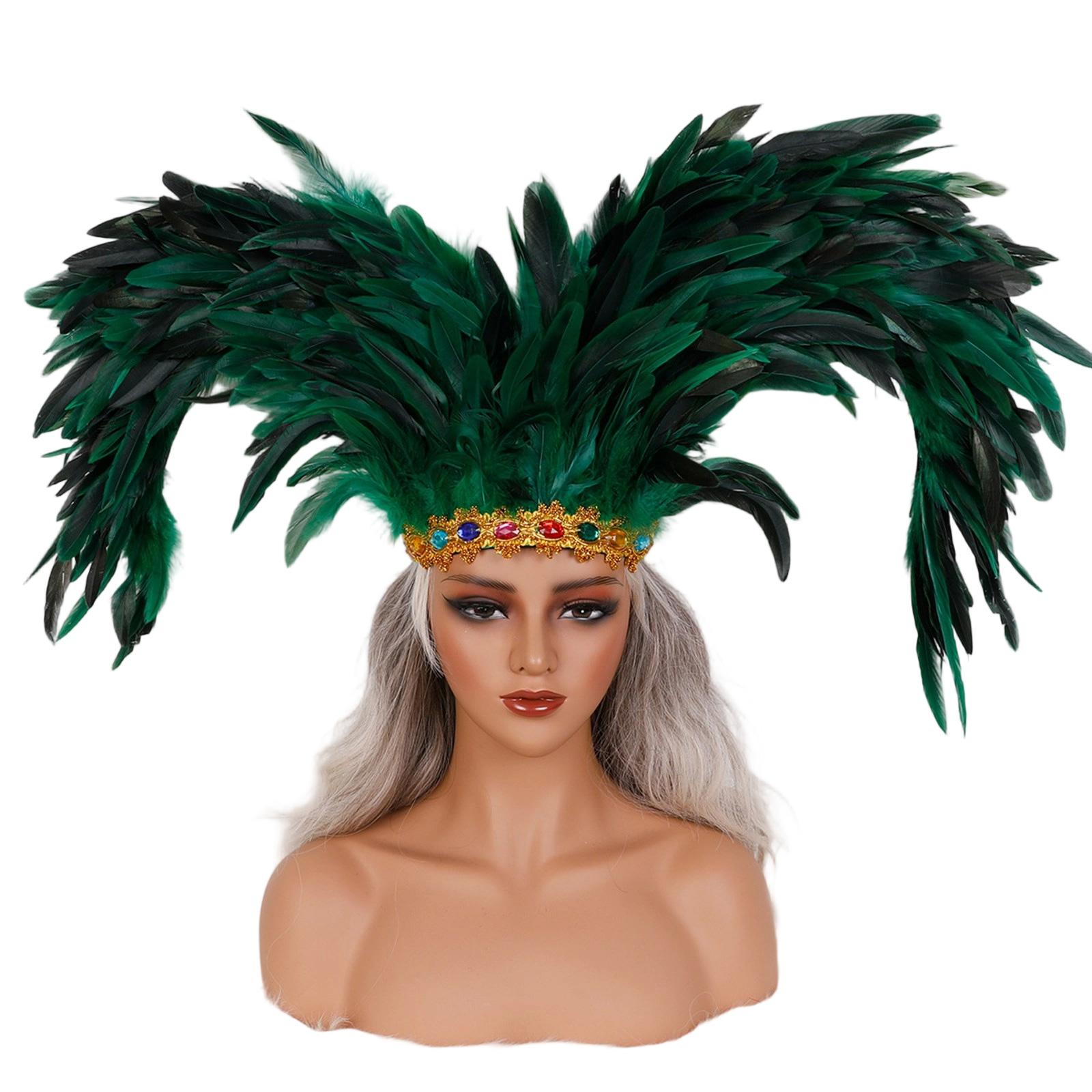 

Карнавальный головной убор с перьями Повязка на голову шоу-девушки для конкурса Женская повязка на голову в стиле 1920-х годов 10