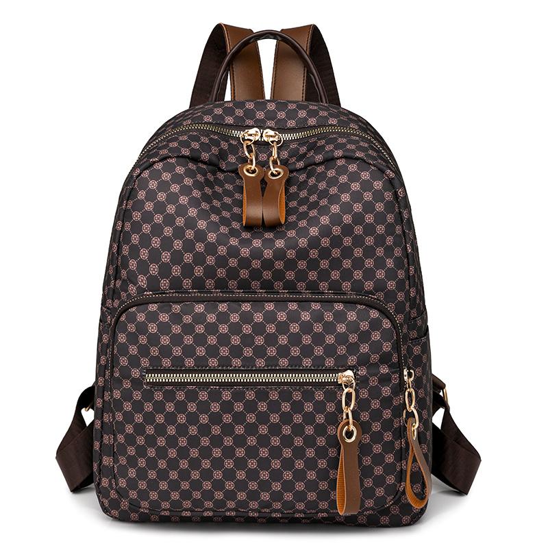 

Модный женский рюкзак в винтажном стиле в клетку, большой емкости, дорожный рюкзак коричневый