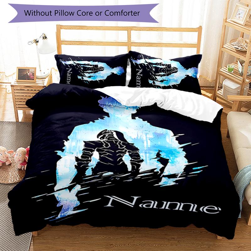 3pcs Custom Name Solo Leveling Bedding Set Duvet Cover Closure Includes 1 Duvet Cover & 2 Pillowcases for All Seasons Bedroom Decor