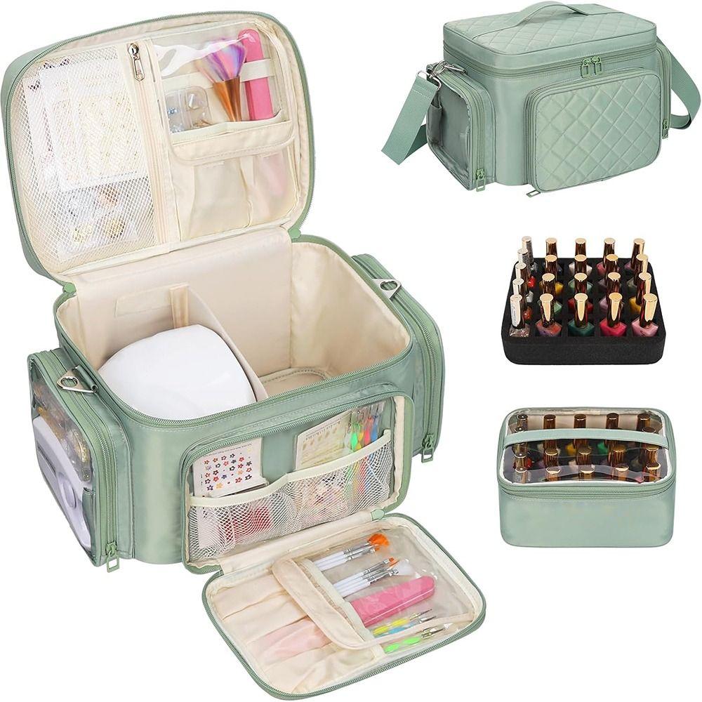 Removable Nail Polish Storage Bag Nail Kit Storage Carrying Case  Fits Nail Suppiles