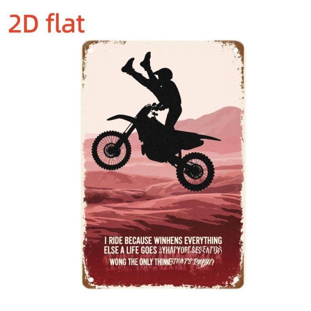 Retro Motorcycle Tin Sign Man Cave Garage Decor 20x30 Cm Metal Poster