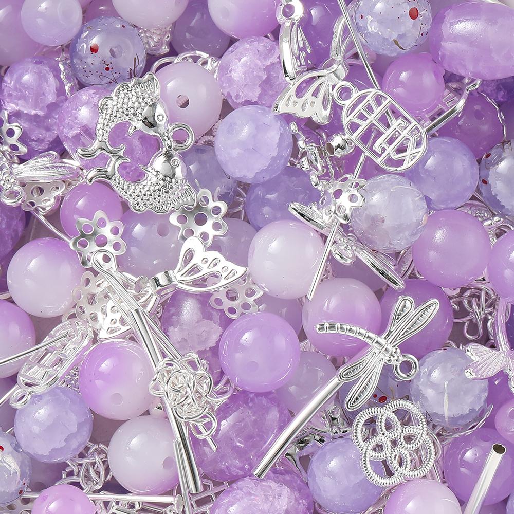30/50g Mixed Style Glass Spacer Beads Metal Pendants Jewelry Accessories for DIY Bracelets Necklace Anklet Jewelry Making