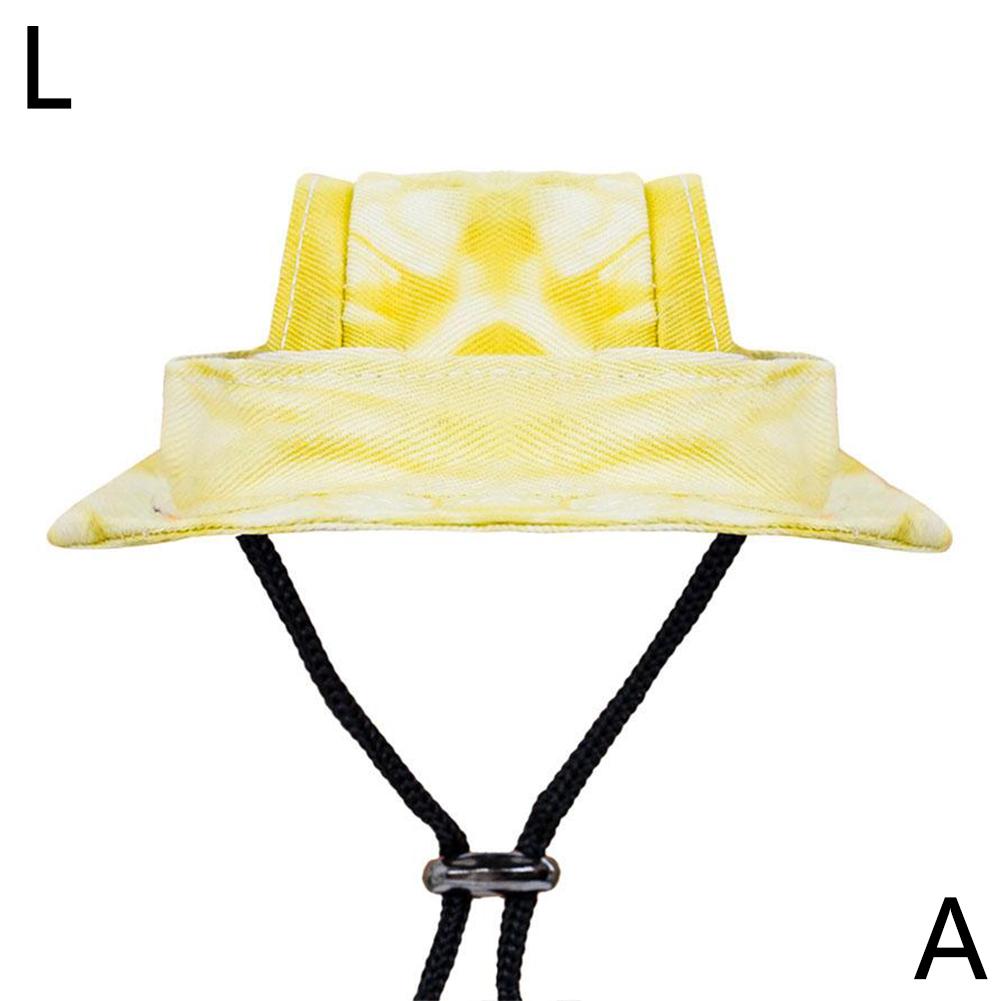 

Милая ковбойская шляпа от солнца с отверстиями для ушей, бейсболка с изображением собаки и кошки, регулируемая на шнурке . Головной убор для домашних животных C8K9 yellow-L