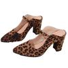 Leopard Women Slippers Sexy High Heels Summer Shoes Pointed Toe Heeled Sandals 2025 Elegant New Mules Shoes Woman Pumps Zapatos