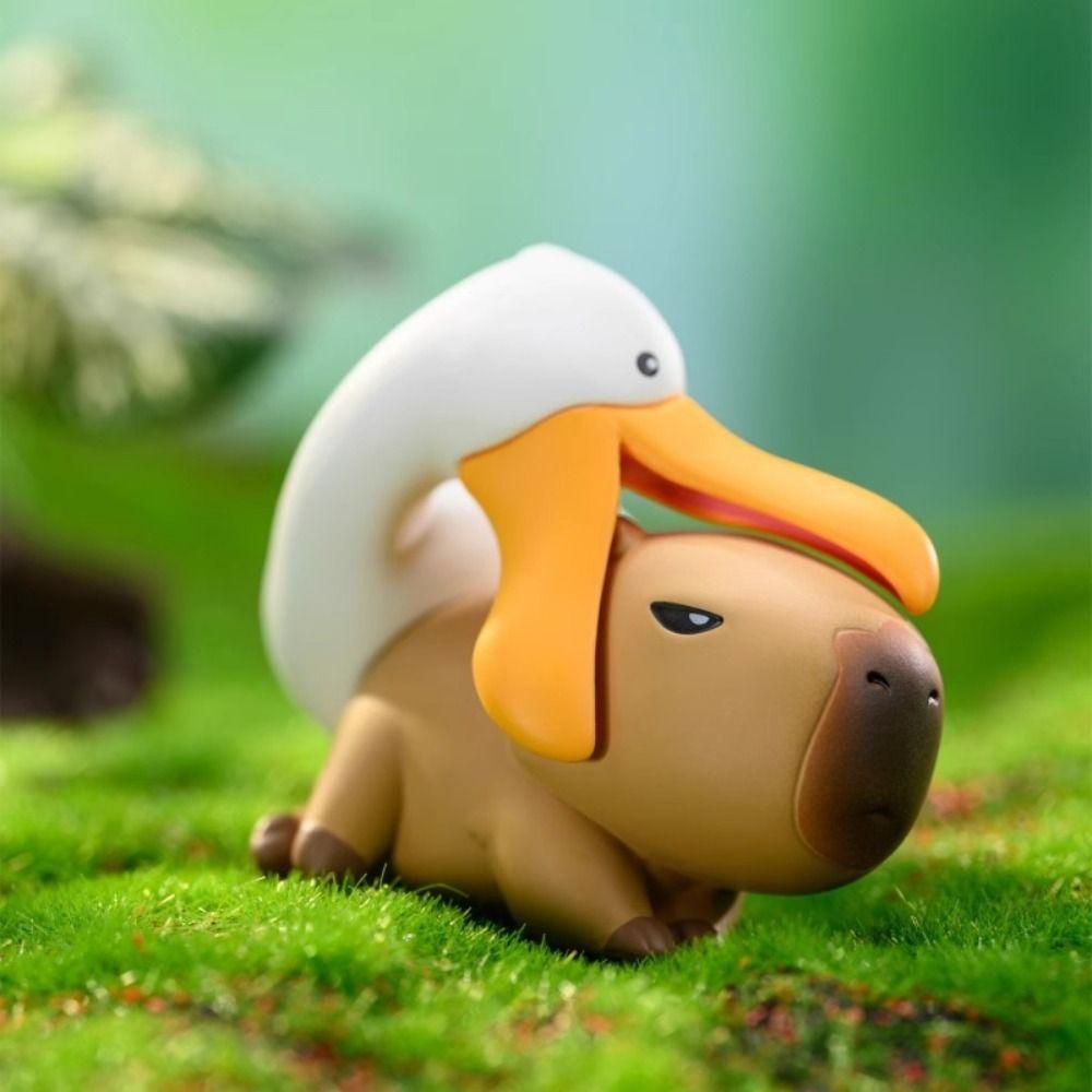 Riding Bird Simulation Capibara Model Riding Crocodiles Capybara Animals Figures  Sculpture