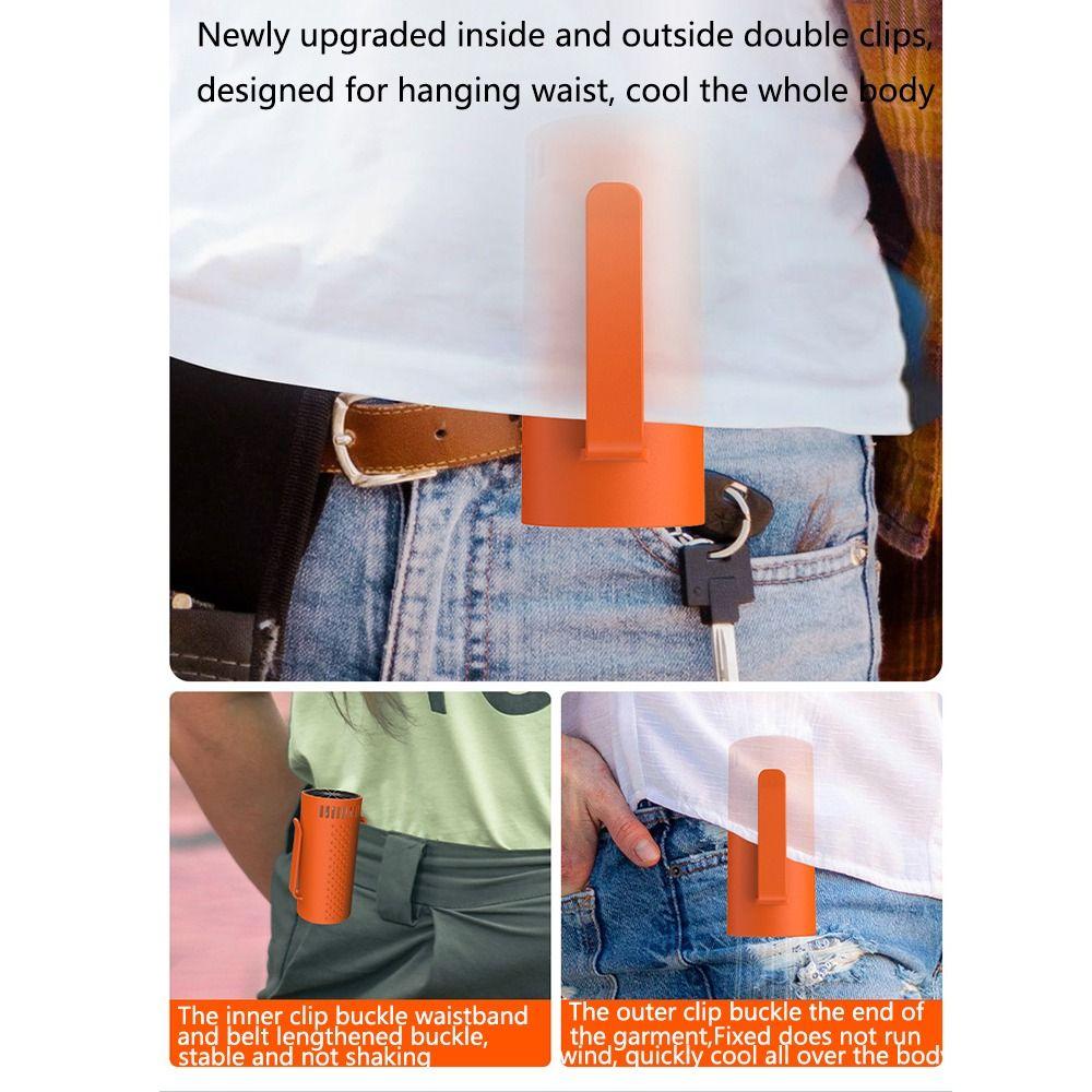 4 Speeds Waist Clip Fan 6H Working Time Portable Body Cooler  Outdoor Works